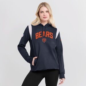 Women's Lrg Nike Navy Chicago Bears Sideline Stack Performance Pullover Hoodie